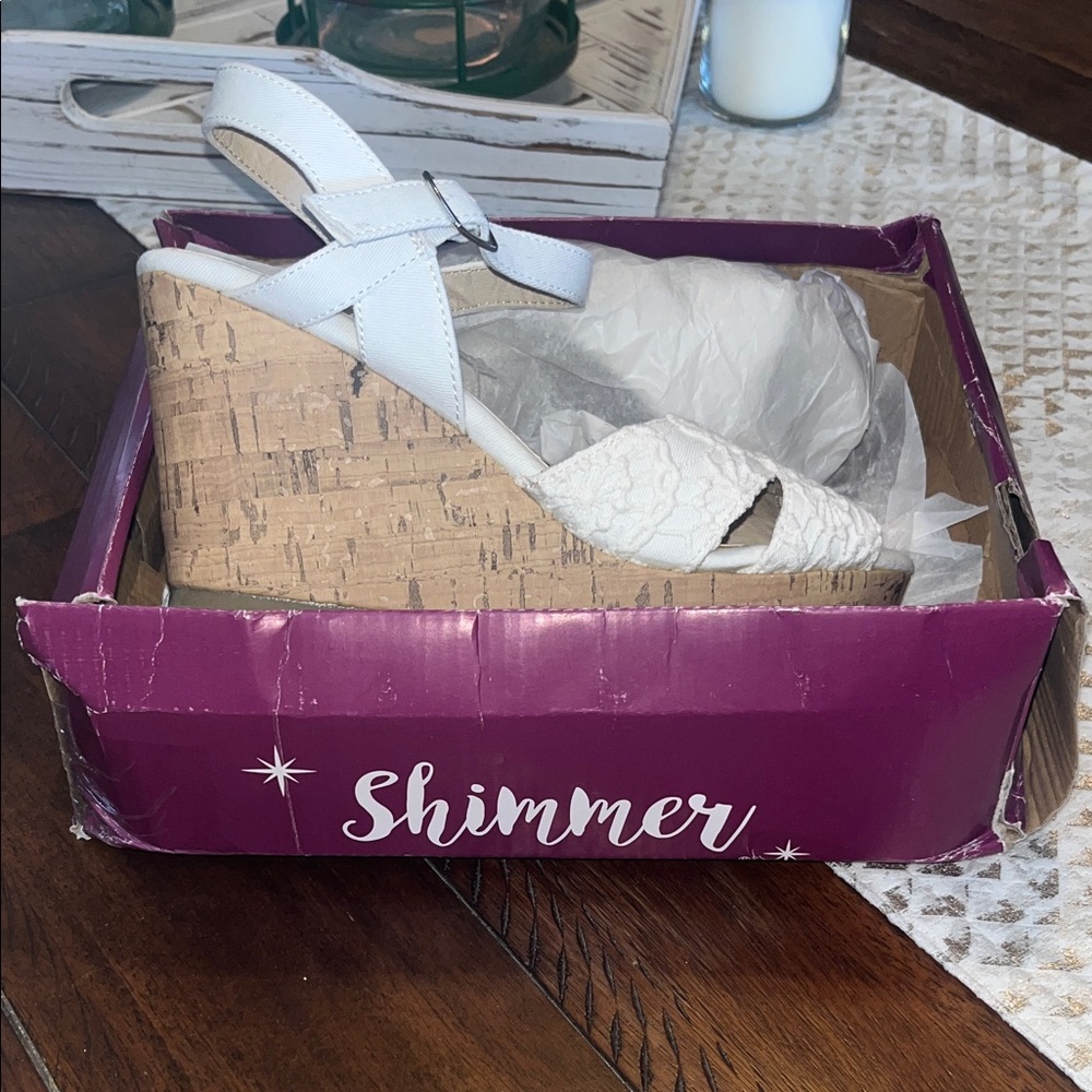 White Espadrille Wedge Sandals